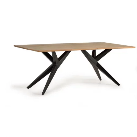 Mesa Comedor Rectangular Madera Acacia Patas Metal Estilo Industrial 200x90x77 Cm - Giner y Colomer (2)