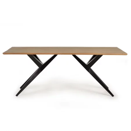 Mesa Comedor Rectangular Madera Acacia Patas Metal Estilo Industrial 200x90x77 Cm - Giner y Colomer (6)