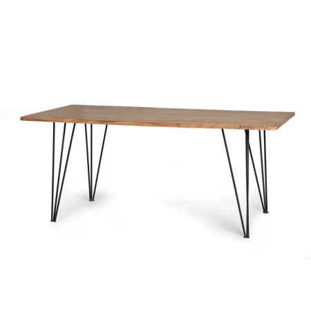 Mesa Comedor Rectangular Madera Acacia Patas Metal - Giner y Colomer (2)