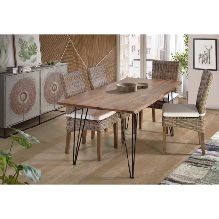Mesa Comedor Rectangular Madera Acacia Patas Metal - Giner y Colomer (6)