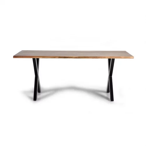 Mesa Comedor Rectangular Madera Acacia Patas Metal Tapa 35mm. 160x100x78 Cm - Giner y Colomer (3)