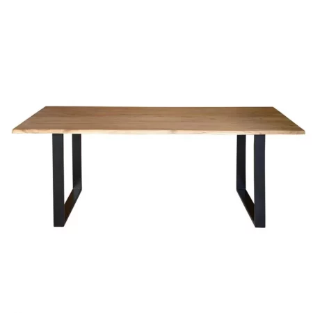 Mesa Comedor Rectangular Madera Acacia Tablero Grosor Patas Metal 180x90x76 Cm - Giner y Colomer (5)