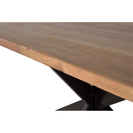 Mesa Comedor Rectangular Madera Acacia Tapa 35 mm. Grosor Patas Metal Estilo Industrial 180x90x76 Cm - Giner y Colomer (6)