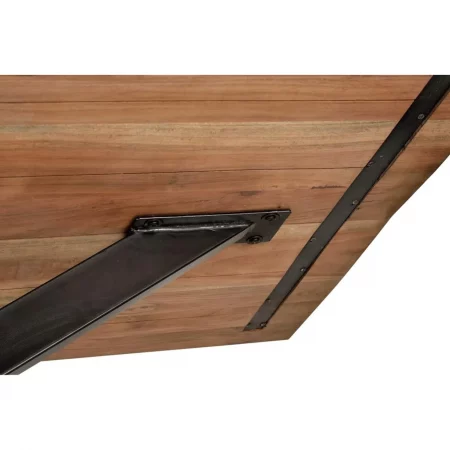 Mesa Comedor Rectangular Madera Acacia Tapa 35 mm. Grosor Patas Metal Estilo Industrial 200x100x76 Cm - Giner y Colomer (7)