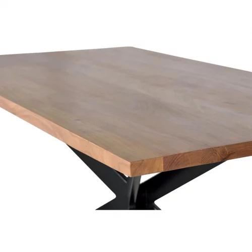Mesa Comedor Rectangular Madera Acacia Tapa 35 mm. Patas Metal 180x100x78 Cm - Giner y Colomer (7)