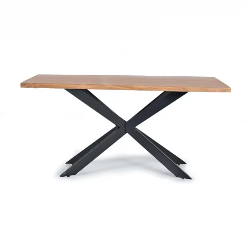 Mesa Comedor Rectangular Madera Acacia Tapa 35 mm. Patas Metal 180x100x78 Cm - Giner y Colomer (8)