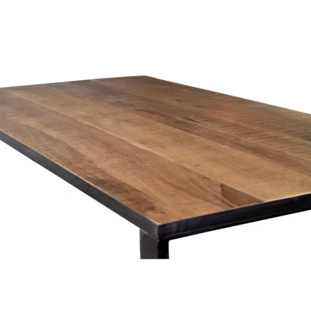 Mesa Comedor Rectangular Madera Mango Macizo Patas Metal Estilo Industrial 180x90x76 Cm - Giner y Colomer (1)