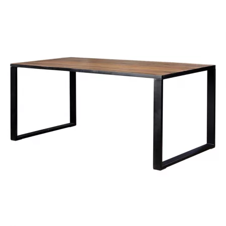 Mesa Comedor Rectangular Madera Mango Macizo Patas Metal Estilo Industrial 180x90x76 Cm - Giner y Colomer (5)