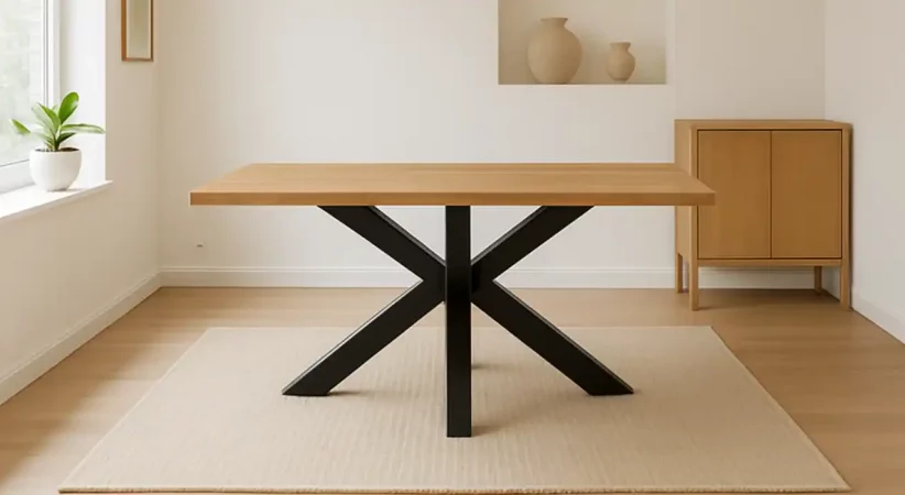 Mesa Comedor Rectangular Madera Mango Tapa Acabado Natural 120x70x46 Cm - Giner y Colomer (2)