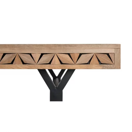 Mesa Comedor Rectangular Madera Mango Tapa Acabado Natural 200x100x76 Cm - Giner y Colomer (1)