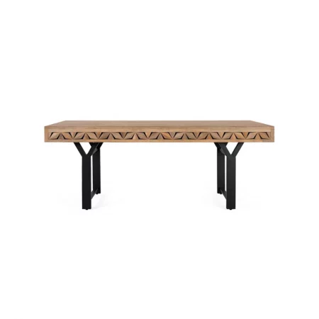 Mesa Comedor Rectangular Madera Mango Tapa Acabado Natural 200x100x76 Cm - Giner y Colomer (3)