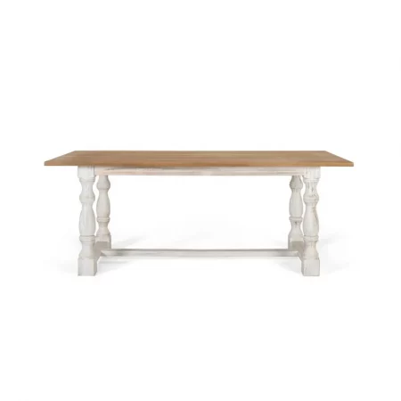 Mesa Comedor Rectangular Madera Mango Tapa Acabado Natural 200x100x76 Cm - Giner y Colomer (4)