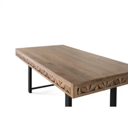 Mesa Comedor Rectangular Madera Mango Tapa Acabado Natural 200x100x76 Cm - Giner y Colomer (5)