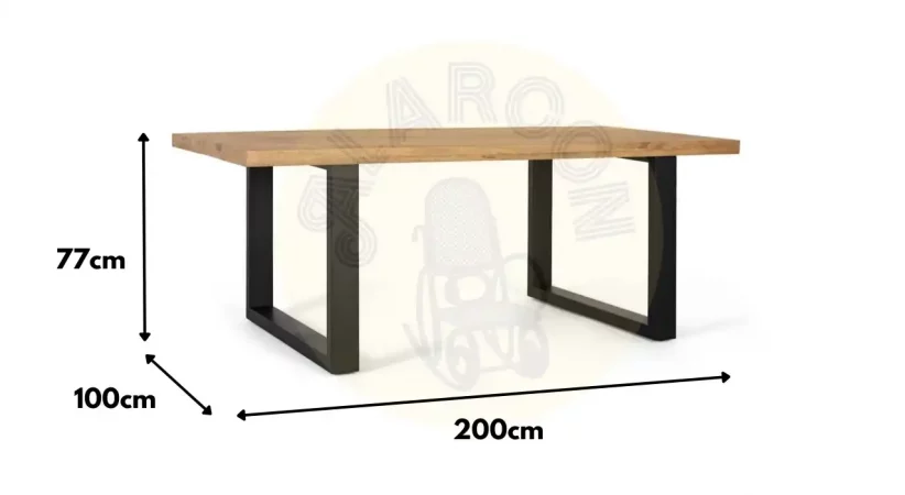 Mesa Comedor Rectangular Madera Mango Tapa Acabado Natural 200x100x77 Cm - Giner y Colomer (5)