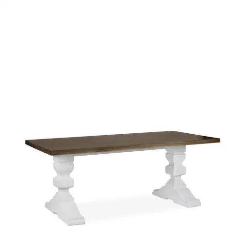 Mesa Comedor Rectangular Patas Blancas Sobre Madera Mindi Colección Everest 200x100x78 Cm - Moycor (1)