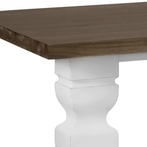 Mesa Comedor Rectangular Patas Blancas Sobre Madera Mindi Colección Everest 200x100x78 Cm - Moycor (2)