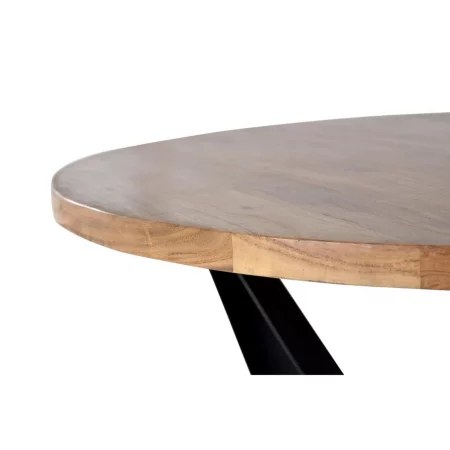 Mesa Comedor Redonda Madera Acacia Patas Metal Estilo Industrial 120x78 Cm - Giner y Colomer (5)