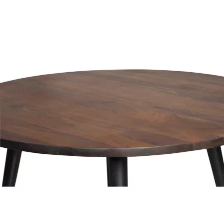 Mesa Comedor Redonda Madera Mango Color Cerezo Patas Metal 120x76 Cm - Giner y Colomer (1)