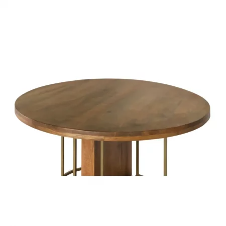 Mesa Comedor Redonda Madera Mango Natural 150xx76 - Giner y Colomer (2)