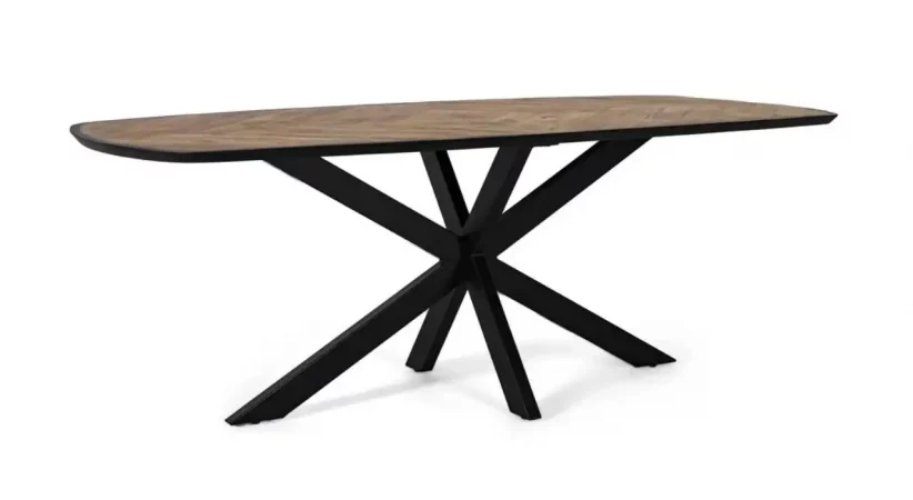 Mesa Comedor Redondada Madera Tapa Acabado Natural 220x100x76 Cm - Giner y Colomer (3)