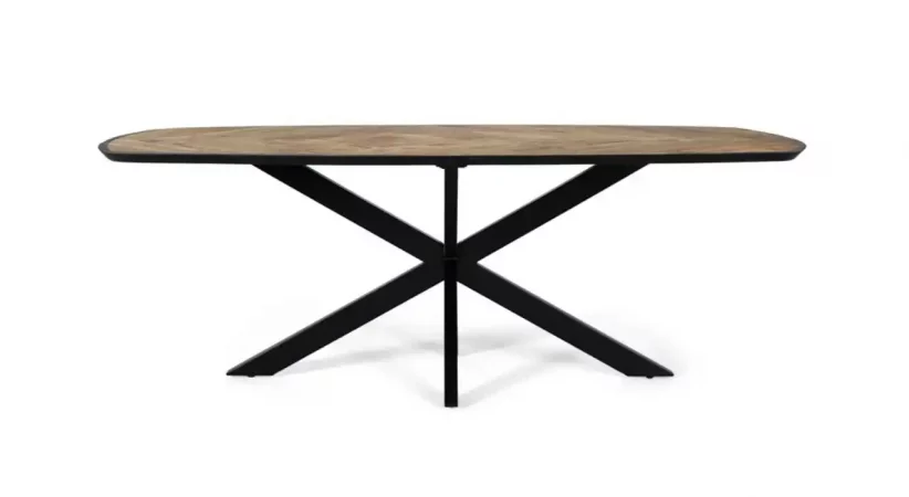 Mesa Comedor Redondada Madera Tapa Acabado Natural 220x100x76 Cm - Giner y Colomer (5)