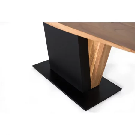 Mesa Comedor Semi Ovalada Madera Acacia y Metal 240x100x76 Cm - Giner y Colomer (5)