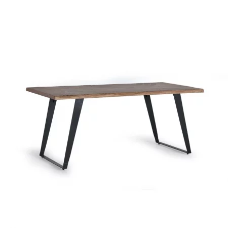 Mesa Comedor Sobre Acacia Maciza Tallado a Mano Patas Metal Estilo Industrial Colección Yakarta 180x90x78 Cm - Giner y Colomer (5)