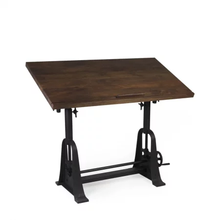 Mesa Escritorio Madera de Mango Mod. Arquitecto Colección Pipa 130x70x77104 Cm - Moycor (1)