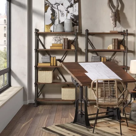 Mesa Escritorio Madera de Mango Mod. Arquitecto Colección Pipa 130x70x77104 Cm - Moycor (10)