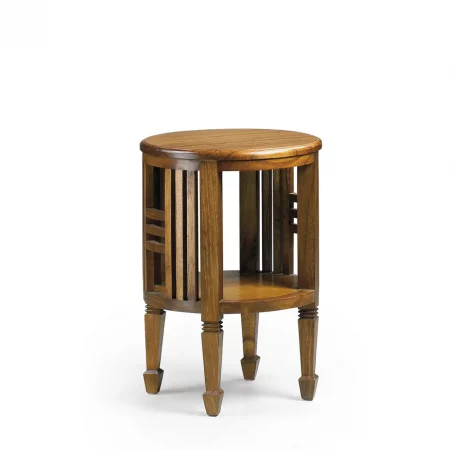 Mesa Licorera en Madera de Mindi Estilo Barrotes 45x45x60 Cm - Moycor (1)
