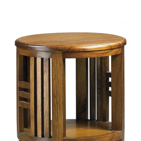 Mesa Licorera en Madera de Mindi Estilo Barrotes 45x45x60 Cm - Moycor (2)
