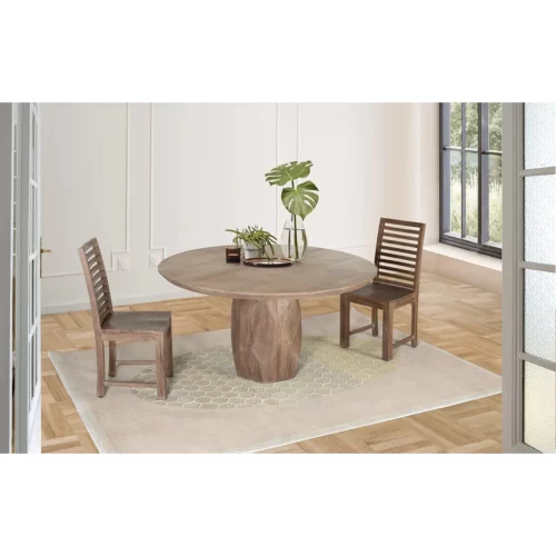 Mesa Redonda 150 Cm Diámetro Madera de Mango Maciza 150x150x78 Cm - Giner y Colomer (1)