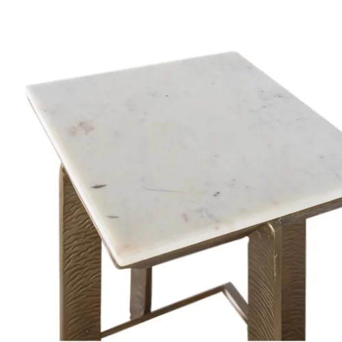 Mesa Rincón Aluminio y Sobre Mármol 39x52 Cm - Giner y Colomer (1)