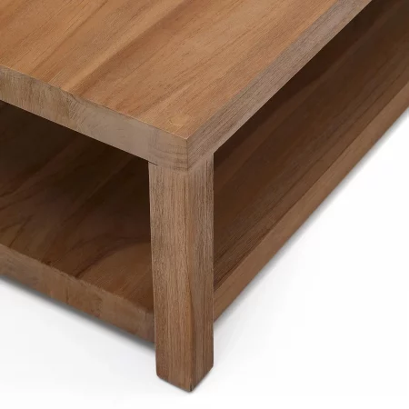 Mesa auxiliar Sashi de madera maciza de teca 90 x 90 cm-3