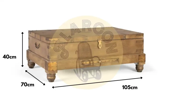 Mesa de Centro Baúl de Madera Maciza de Mango con Almacenamiento–105x70x40cm-MOVIL (3)