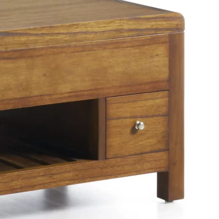 Mesa de Centro Flash 2 Cajones 1 Hueco Top Elevable de Madera de Mindi - Moycor (3)