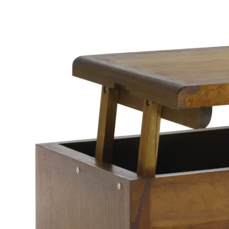 Mesa de Centro Flash 2 Cajones 1 Hueco Top Elevable de Madera de Mindi - Moycor (5)