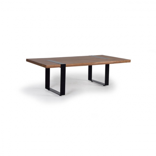 Mesa de Centro Industrial 115x60 Madera de Acacia Patas Metal 115x36x60 Cm - Giner y Colomer (2)