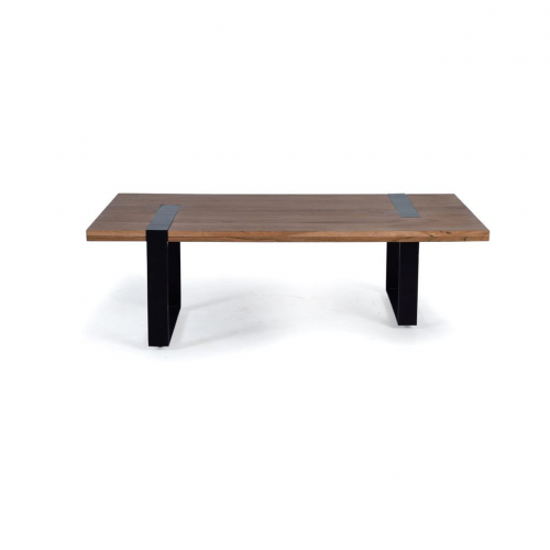 Mesa de Centro Industrial 115x60 Madera de Acacia Patas Metal 115x36x60 Cm - Giner y Colomer (4)