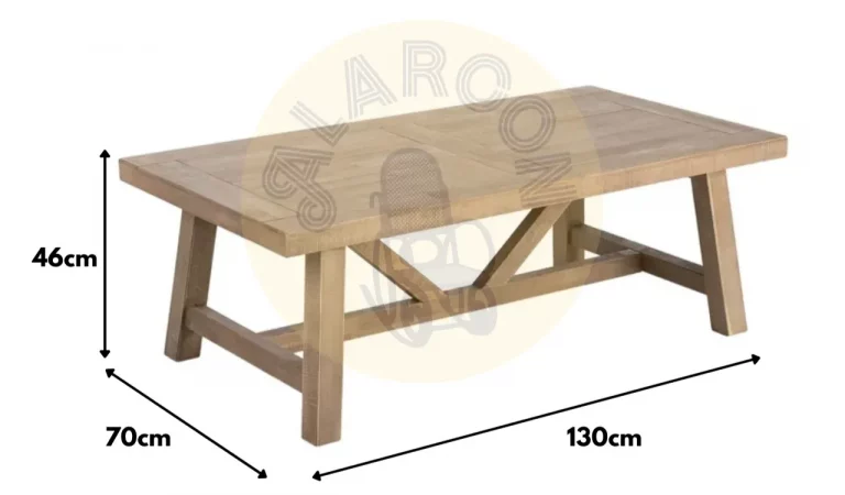 Mesa de Centro Mader de Caucho 130x70x46 Cm - IXIA (4)
