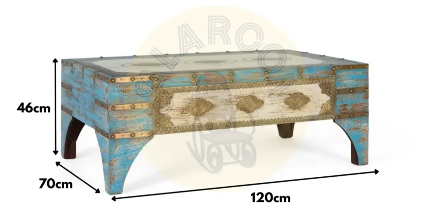 Mesa de Centro Mader de Mango 120x70x46 Cm - Giner y Colomer (1)