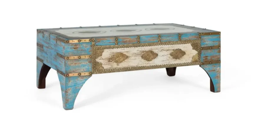 Mesa de Centro Mader de Mango 120x70x46 Cm - Giner y Colomer (2)