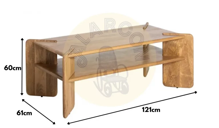 Mesa de Centro Mader de Mango 121x61x60 Cm - IXIA (5)