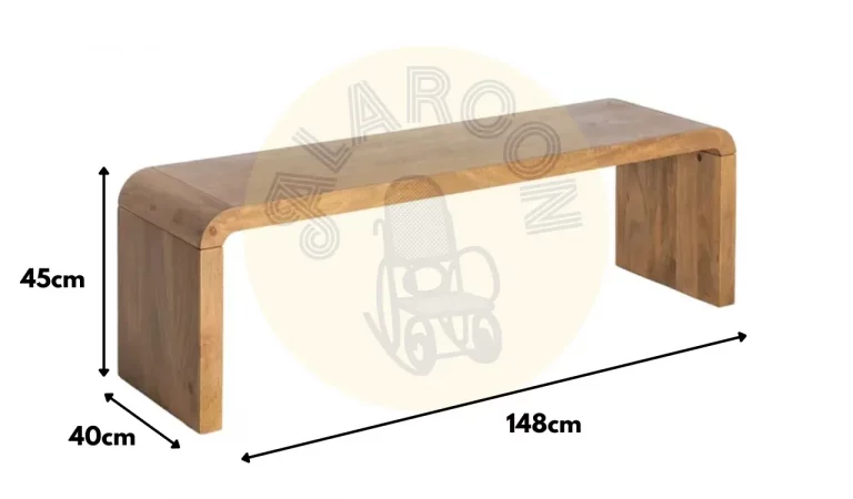 Mesa de Centro Mader de Mango 148x40x45 Cm - IXIA (4)