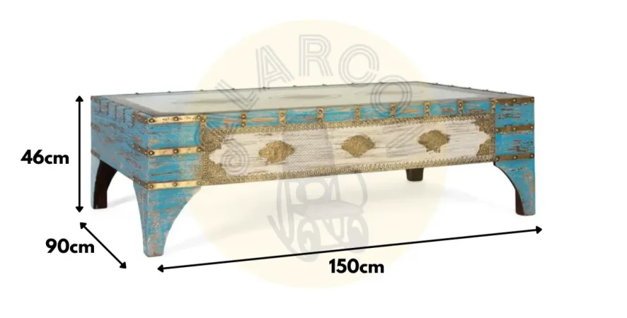 Mesa de Centro Mader de Mango 150x90x46 Cm - Giner y Colomer (5)