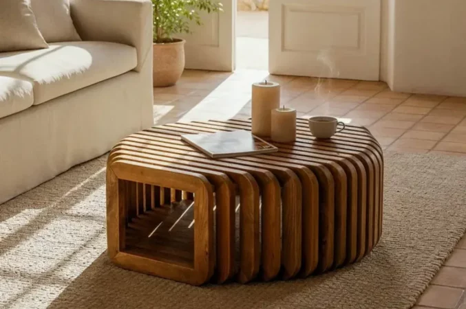 Mesa de Centro Mader de Mango 84x85x32 Cm - IXIA (3)