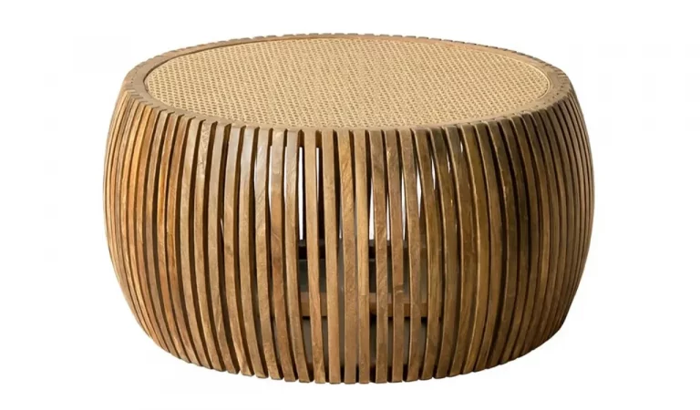 Mesa de Centro Mader de Mango y Ratan 75x75x43 Cm - IXIA (2)