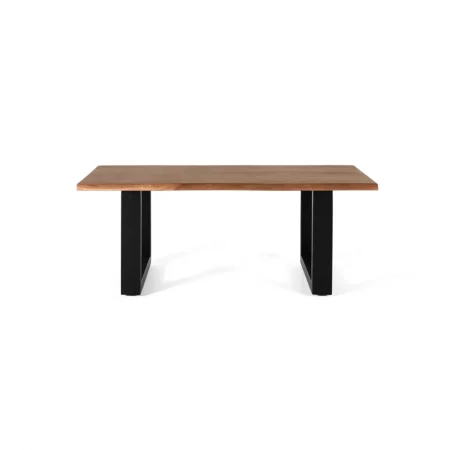 Mesa de Centro Madera Acacia Patas de Metal Negro 120x70x46 Cm - Giner y Colomer (4)