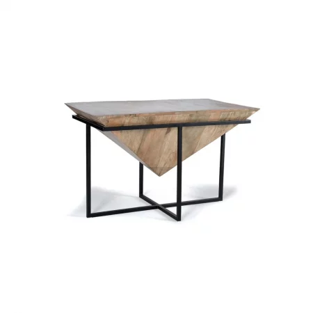 Mesa de Centro Madera Mango y Base de Metal 100x60x62 Cm - Giner y Colomer (5)