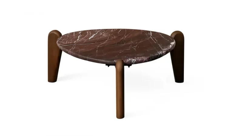 Mesa de Centro Madera de Mango y Marmol 70x74x29 Cm - IXIA (1)